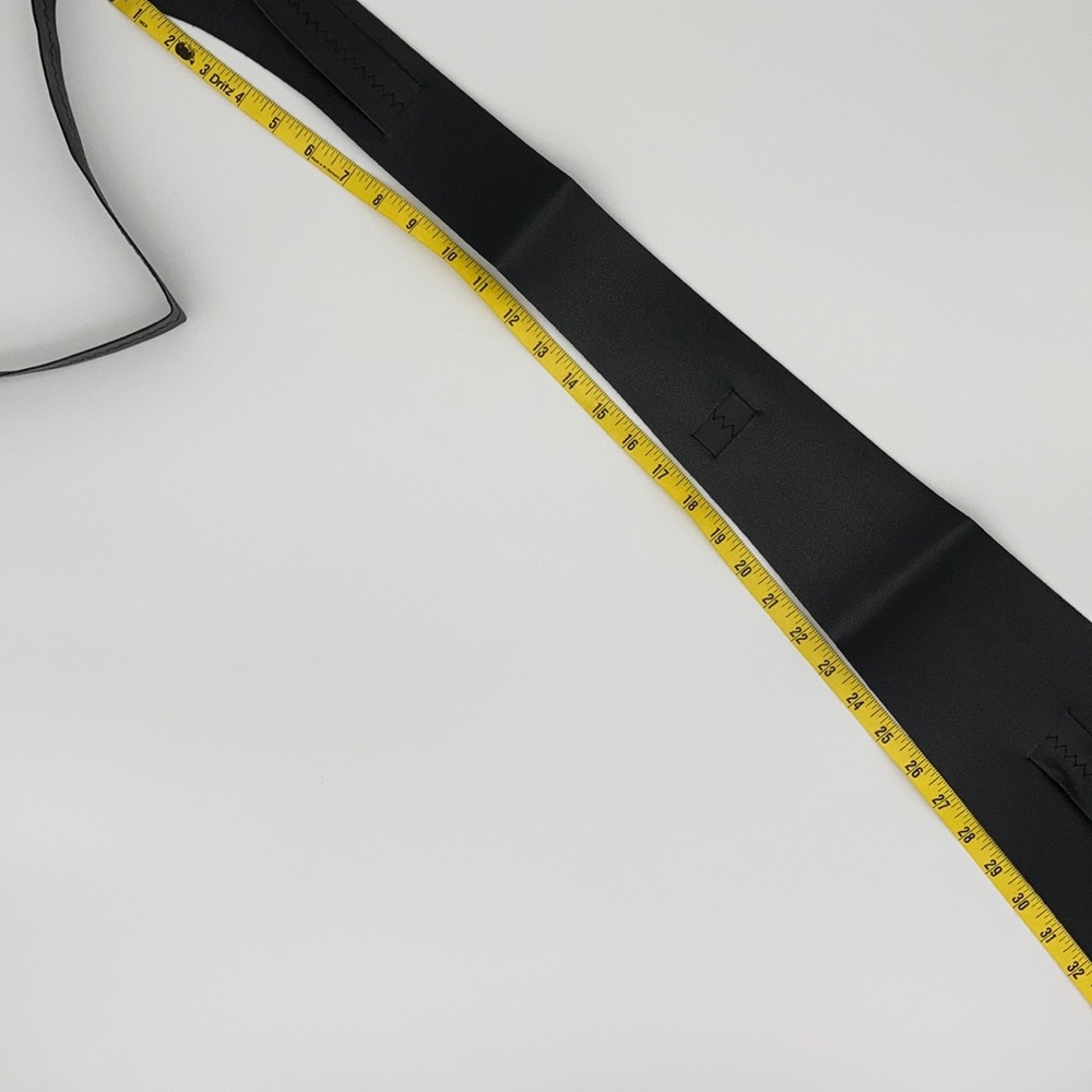 ReStocked NWT Vegan Leather Asymmetrical Wide Black Obi - Picture 8 of 10